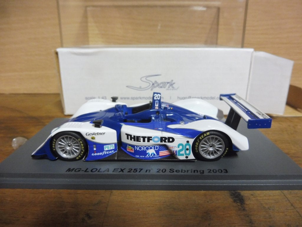1:43 Spark SCMG08 MG Lola Ex 257 Sebring 2003 #20 Thetford, Ophalen of Verzenden, Zo goed als nieuw, Auto, Overige merken