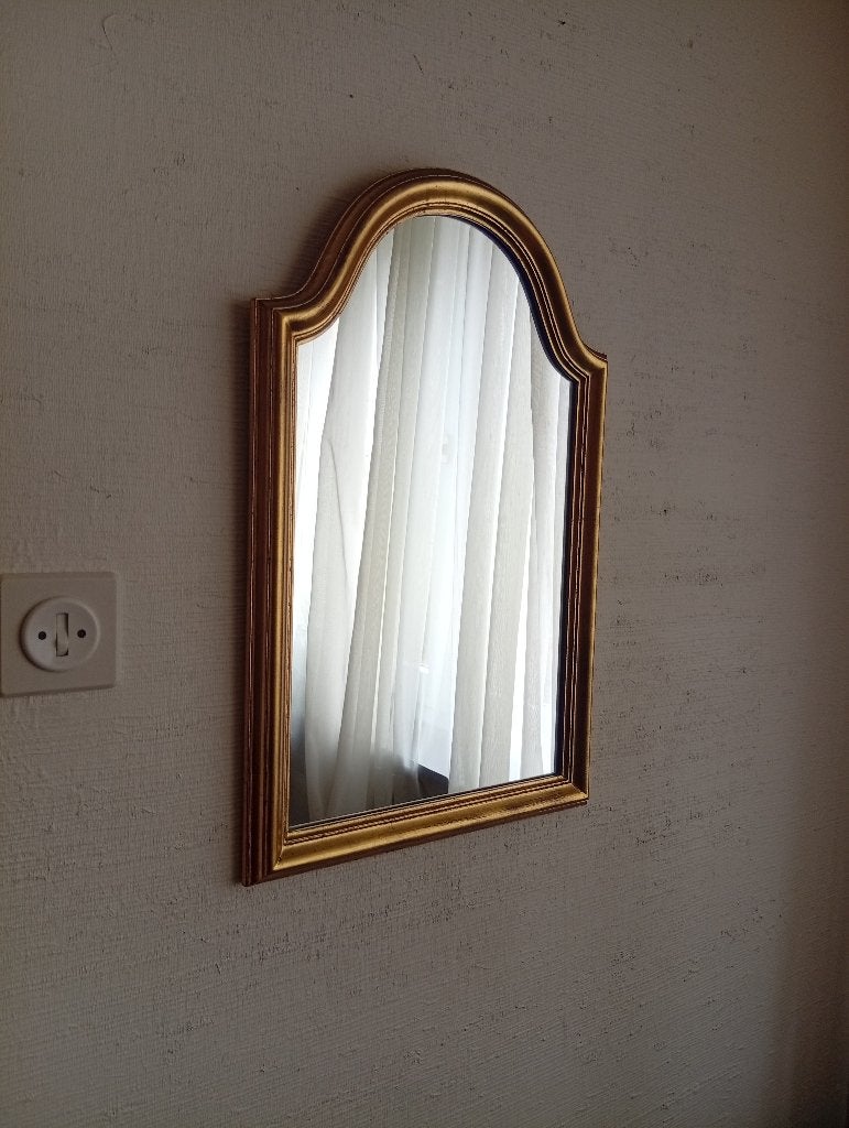 Miroir doré, Maison & Meubles, Accessoires pour la Maison | Miroirs, Moins de 100 cm, Comme neuf, Enlèvement, Rectangulaire
