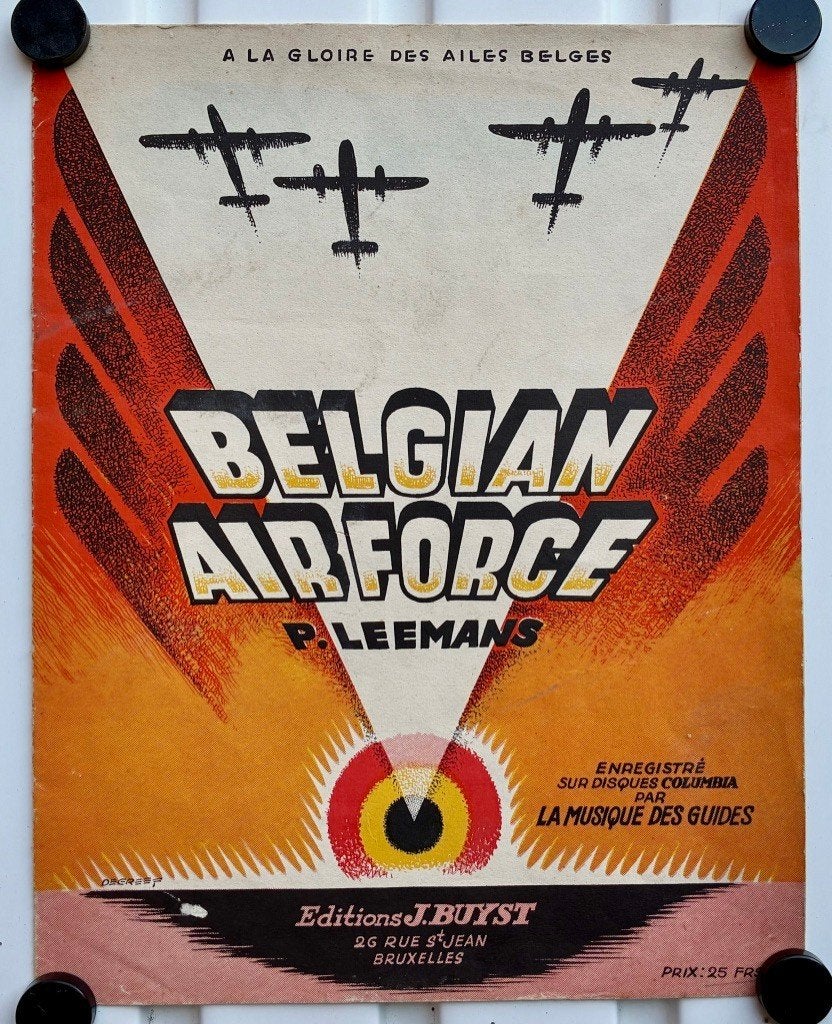 Belgian Air Force, Partition Musicale., Collections, Objets militaires | Général, Envoi