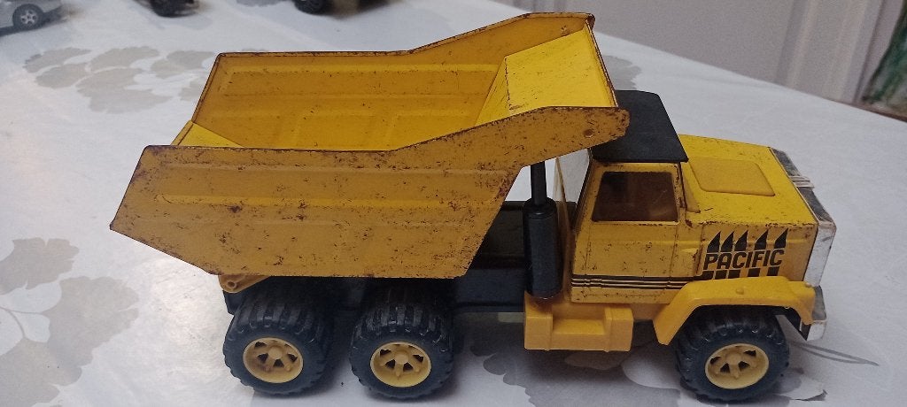 Camion Benne Joustra Pacific Tôle et Plastique Vintage, Antiquités & Art, Enlèvement ou Envoi