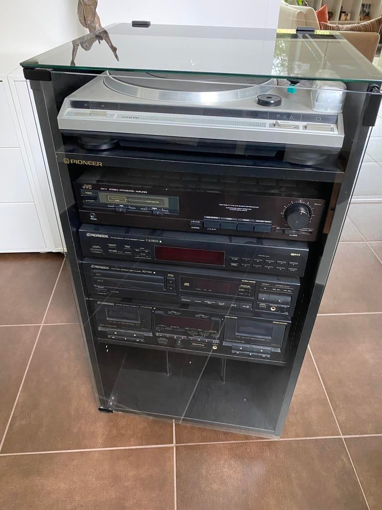 Complete Vintage Hifi-set in Kast: Pioneer / Onkyo / JVC, Enlèvement, Utilisé