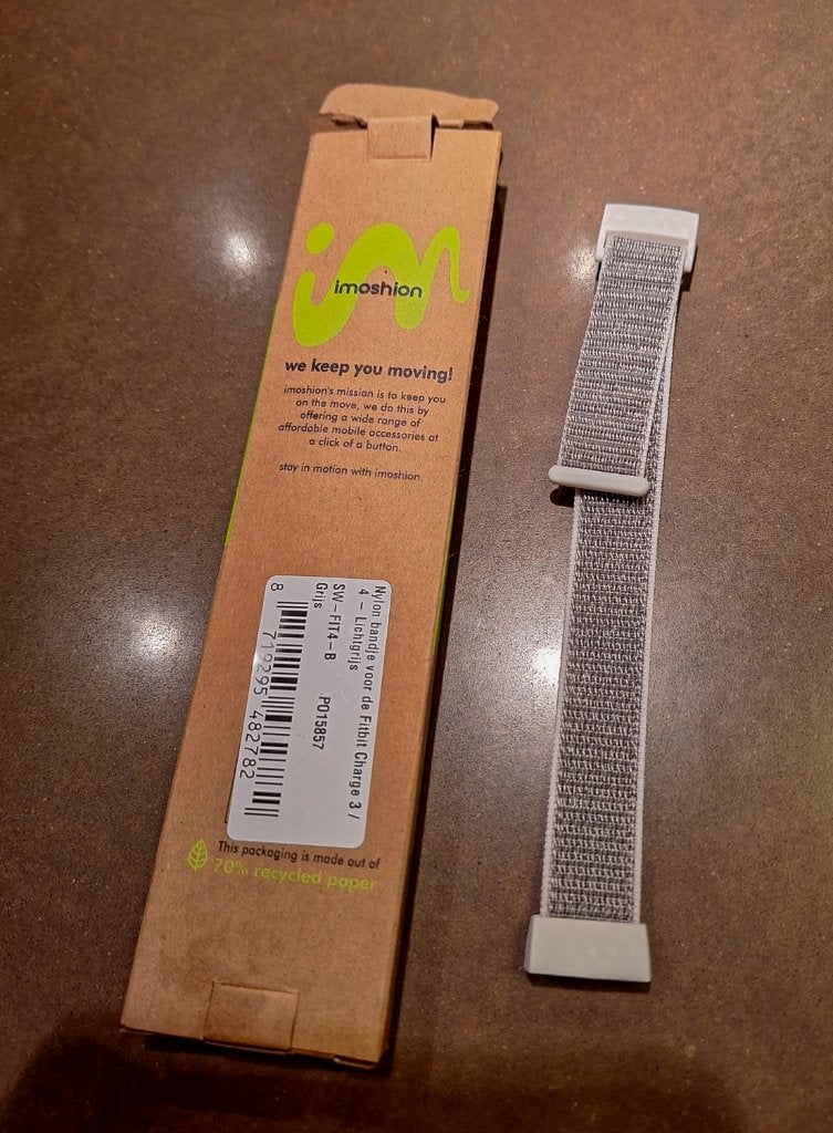 Nylon bandje voor fitbit charge 3 of 4, Ophalen of Verzenden, Nieuw, Grijs, Fitbit