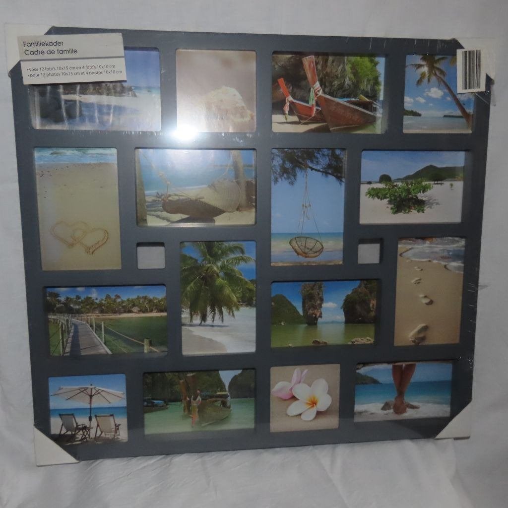 Nieuwe fotokader voor 16 foto's 50x55 cm, in 4 kleuren, Ophalen, Collagefotolijst, Nieuw, Hangend