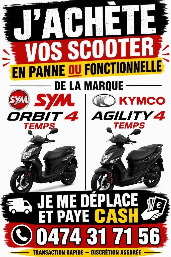Rachète scooter, Enlèvement, Utilisé