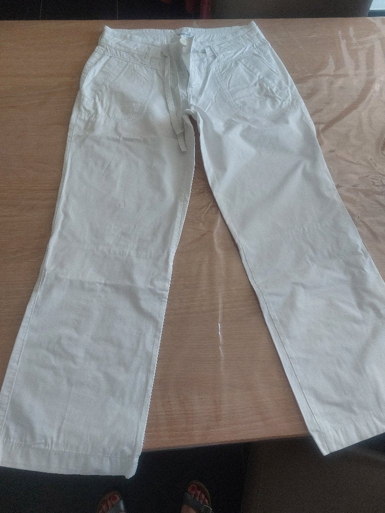 Witte katoenen damesbroek - maat 40, Maat 38/40 (M), Wit, Nieuw, Ophalen of Verzenden