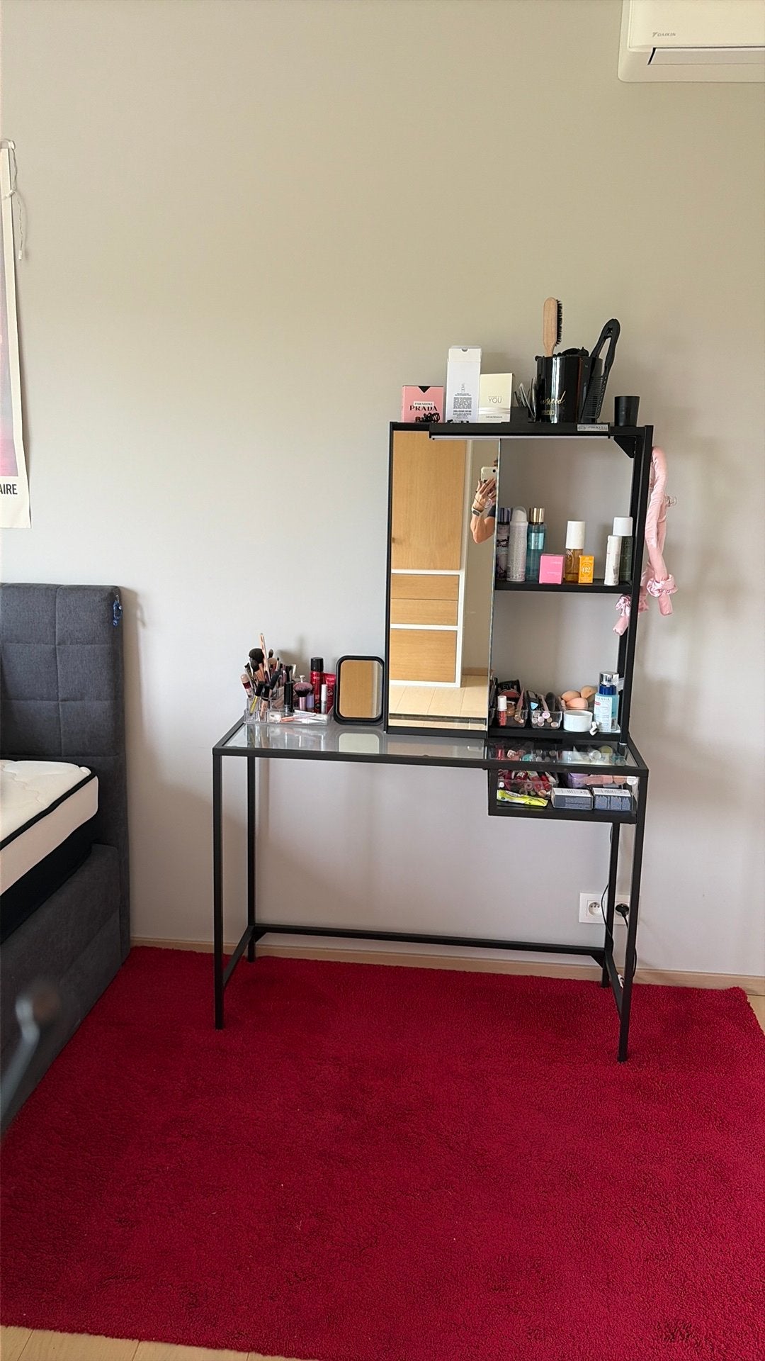 Coiffeuse noire Ikea, Ophalen, 50 tot 100 cm, Minder dan 100 cm, Glas