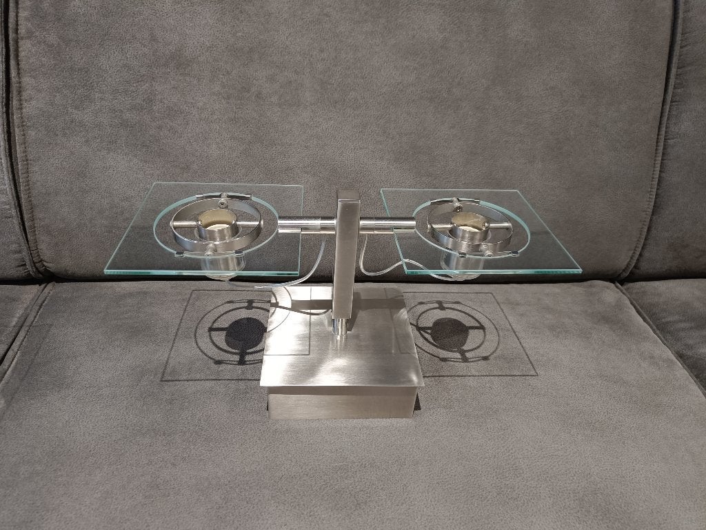 2 plafond spots in RVS., GU10, Ophalen of Verzenden, Zo goed als nieuw, LED