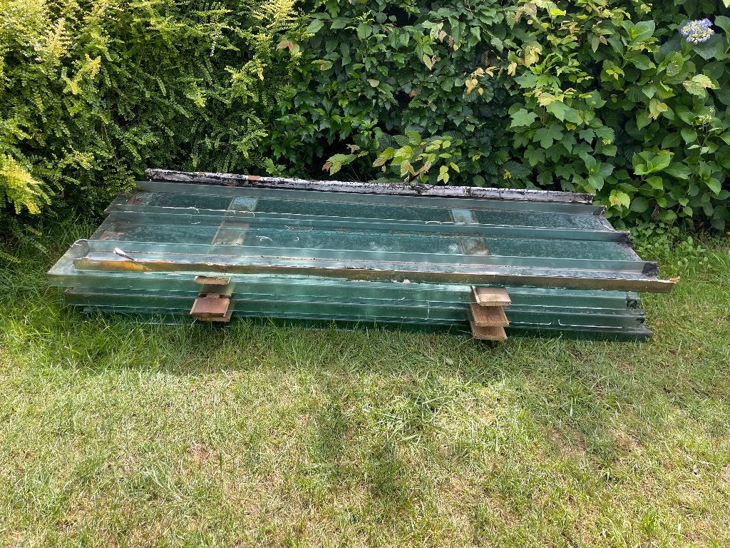 Oude glasplaten dak terras, Ophalen, Gebruikt, Glasplaat