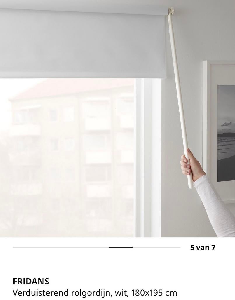 Ikea rolgordijn fridans 180x195, Ophalen, Wit, 150 tot 200 cm, Nieuw