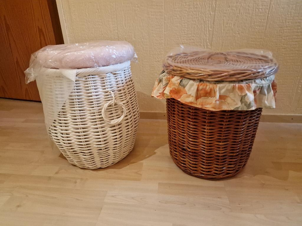 2 nieuwe rieten manden, Ophalen, Mand, Rond, Nieuw