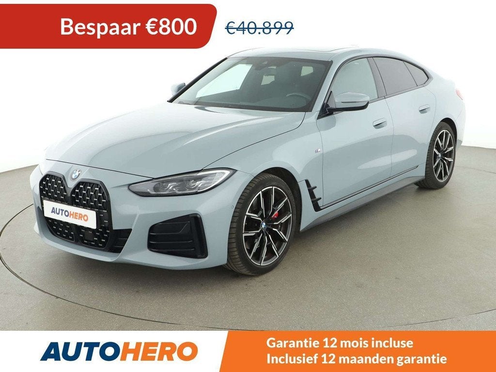 BMW 4 Serie 420 420i Gran Coupe M Sport (automatique), Autos, Cuir, Argent ou Gris, Achat, Noir