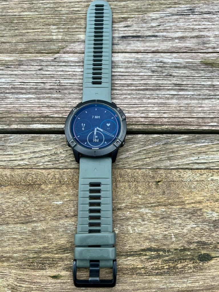Garmin fenix 6 pro solar 51mm, Handtassen en Accessoires, Sporthorloges, Ophalen of Verzenden, Zo goed als nieuw, Zwart