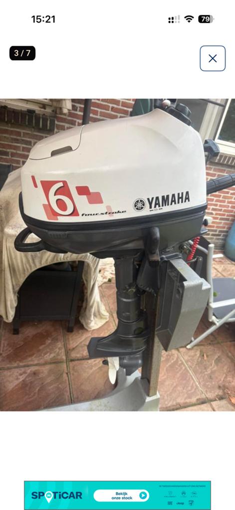 Yamaha 6 pk 4 takt kortstaart, Watersport en Boten, Ophalen, Gebruikt, 5 tot 10 pk, Viertaktmotor