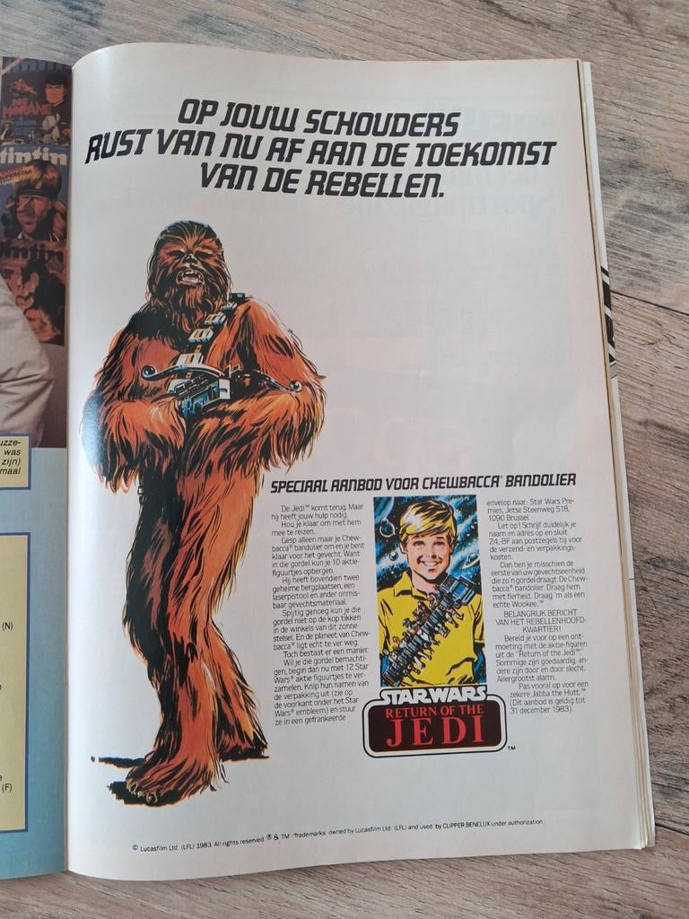 Publicité pour le magazine Tintin Star Wars, Envoi