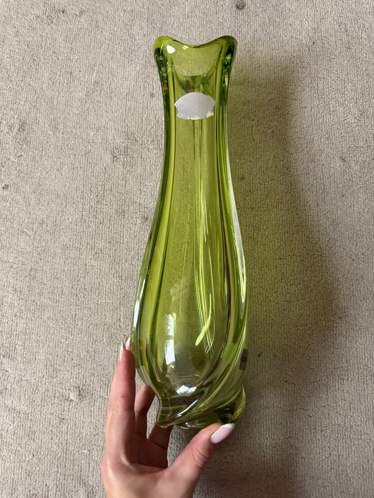 Vase ancien, Maison & Meubles, Enlèvement ou Envoi, Comme neuf, Vert, Verre