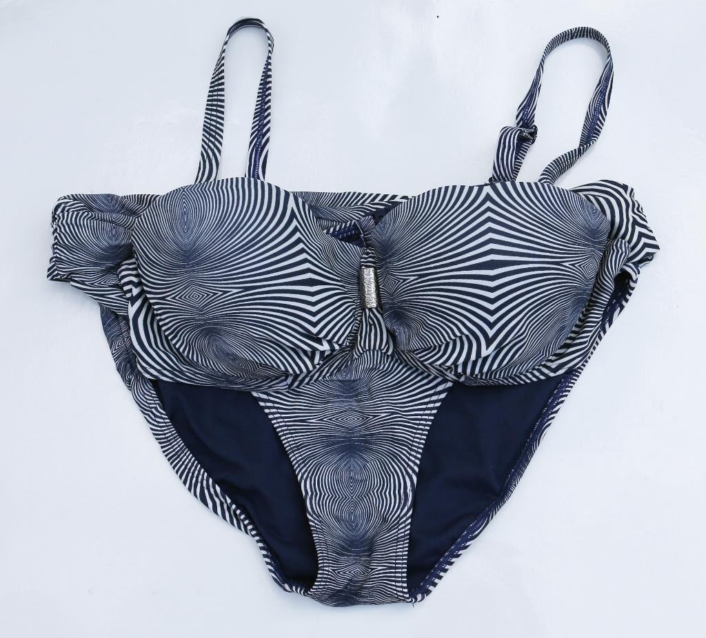 Nickey Nobel blauw/witte bikini - 42 C/D, Kleding | Dames, Badmode en Zwemkleding, Blauw, Ophalen of Verzenden, Zo goed als nieuw