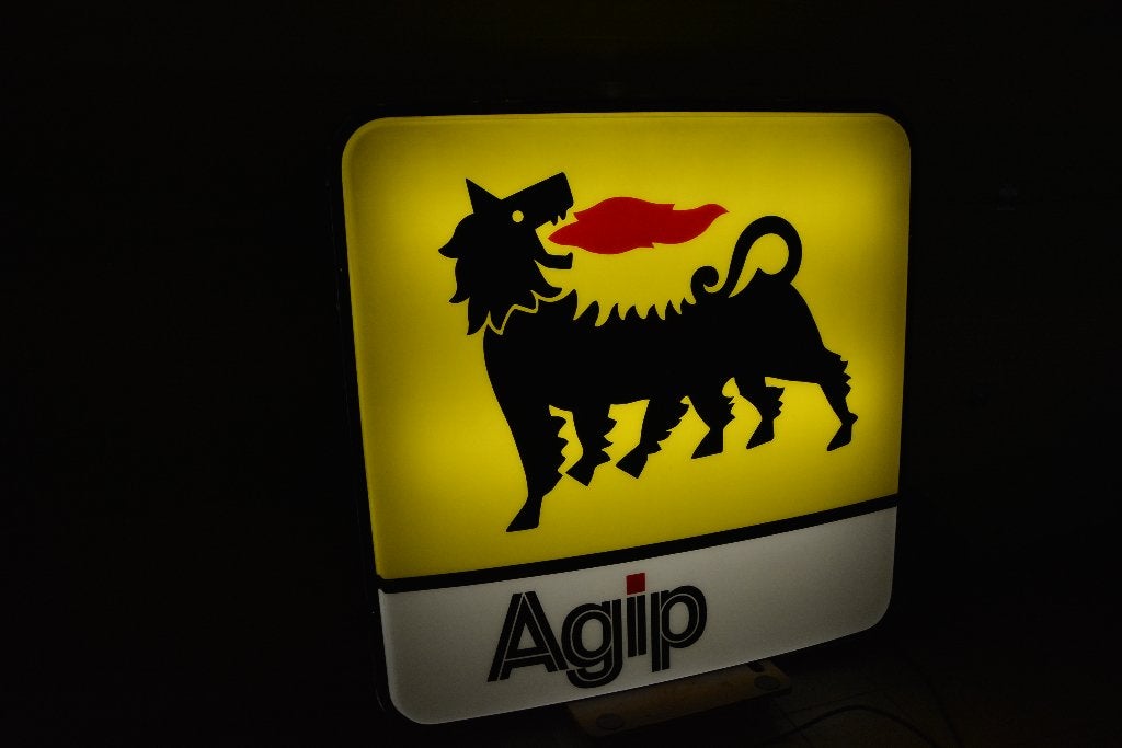 Agip ferrari lichtreclame lichtbak compleet zeer zeldzaam!, Verzamelen, Ophalen, Zo goed als nieuw, Lichtbak of (neon) lamp