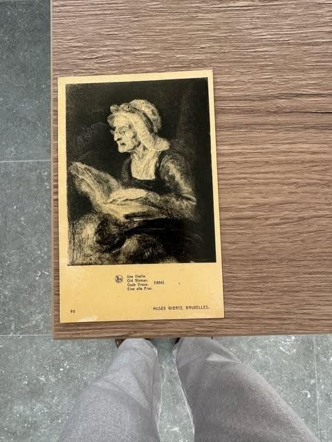 carte postale musée Wiertz Bruxelles vieille femme, Enlèvement ou Envoi, Non affranchie, Bruxelles (Capitale)