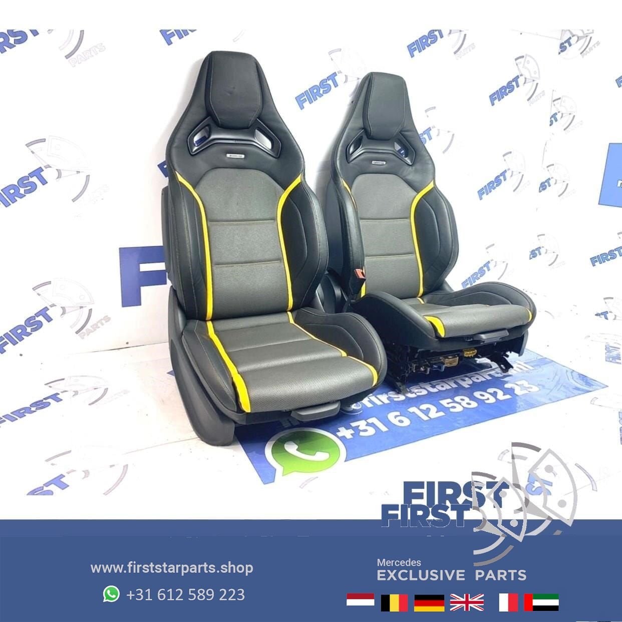 W177 A45 A45S AMG Recaro KUIP STOELEN SET GEEL W118 CLA45 CL, Utilisé, -, -, Enlèvement ou Envoi