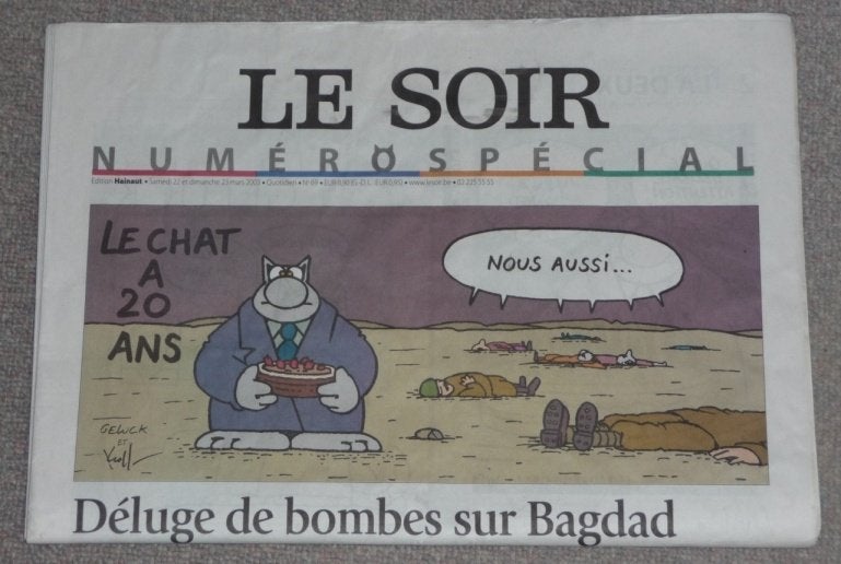 Journal Le Soir du 22/03/2003, Edition spéciale Le Chat, Enlèvement ou Envoi, Neuf, Journal