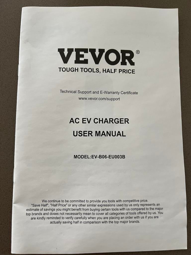 Vevor EV-laadkabel, Enlèvement, Utilisé
