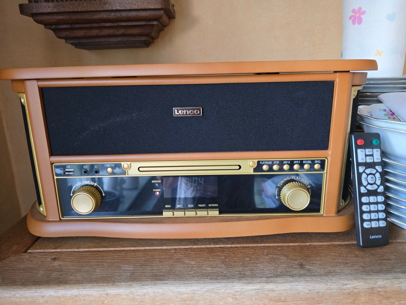 Lenco TCD-2571WD - Retro Platenspeler - Bluetooth 5.0 DAB+/F, Ophalen