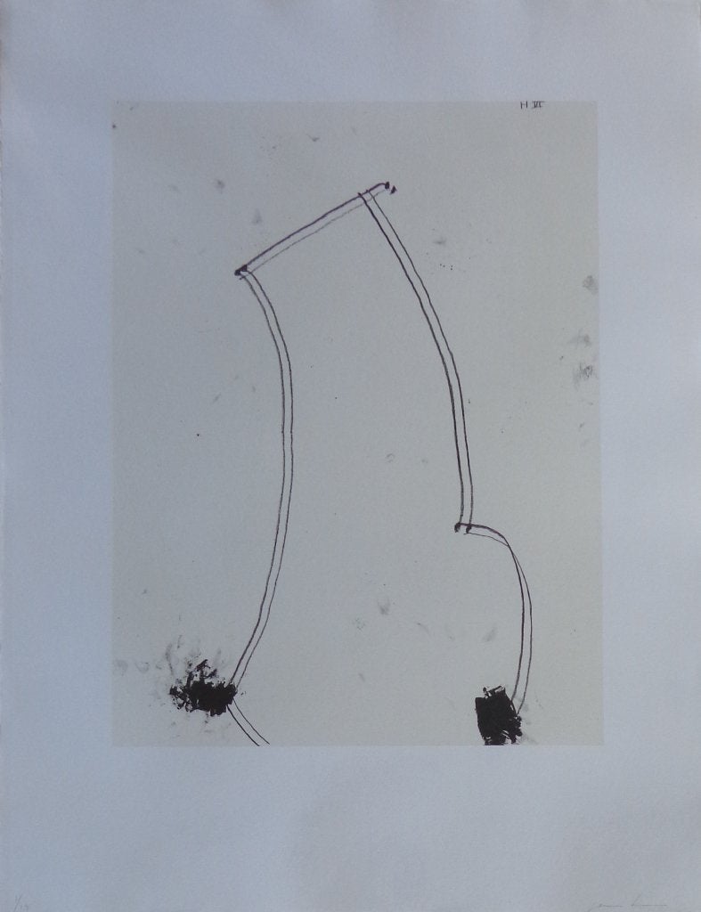 JAMES BROWN / ABSTRACTIE / ZW-W LITHO / 101x80cm / KADER, Antiek en Kunst, Gesigneerd, Ophalen, Lithografie