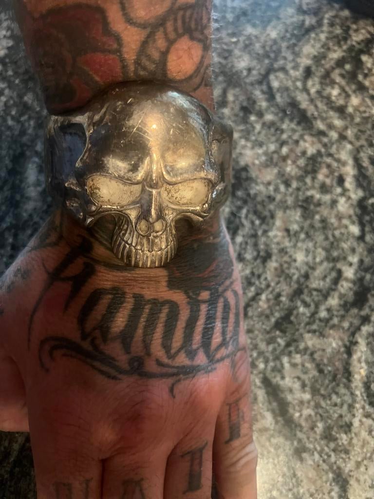 Silver armband skull 177 gram, Enlèvement, Comme neuf
