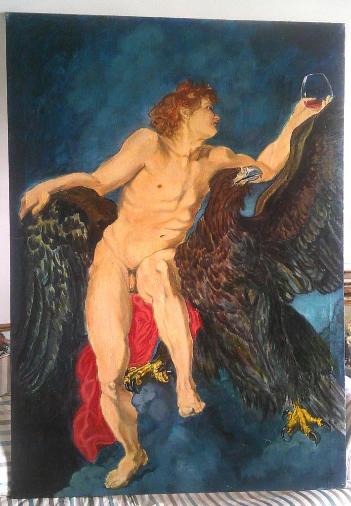 BIG) - Mythologie Ganymède nu avec un aigle - vers 1950, Enlèvement