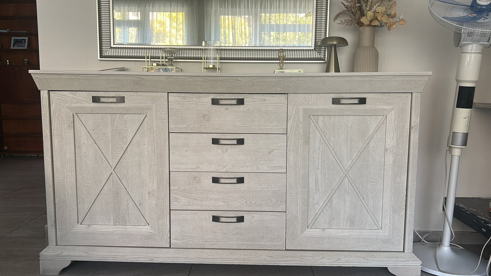Dressoir en bois patine blanc, Enlèvement, Comme neuf