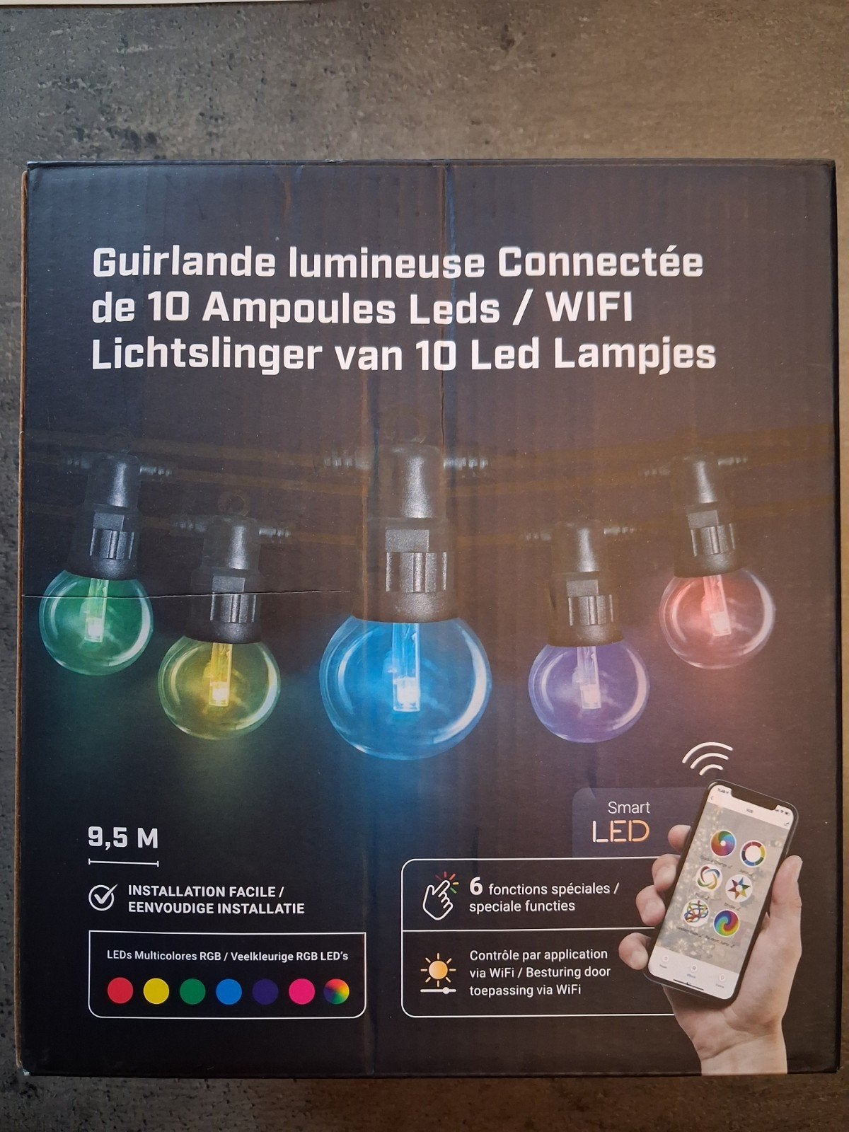 Nieuwe 10 Led Lampjes 9.5M WIFI, Jardin & Terrasse, Enlèvement, Neuf, LED