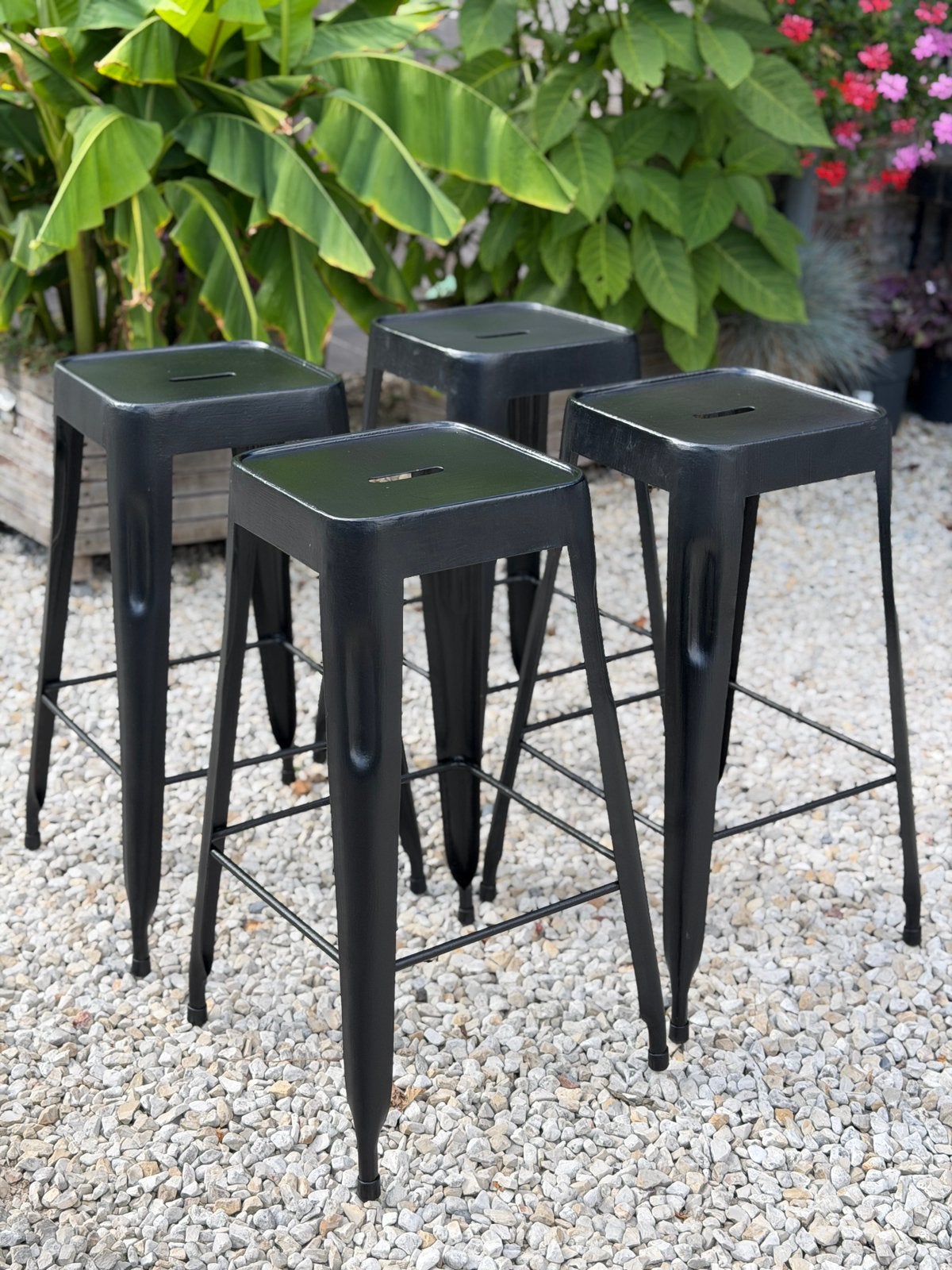 4 tabourets tolix, Maison & Meubles, Tabourets de bar, 4 tabourets, Enlèvement, Utilisé, Métal
