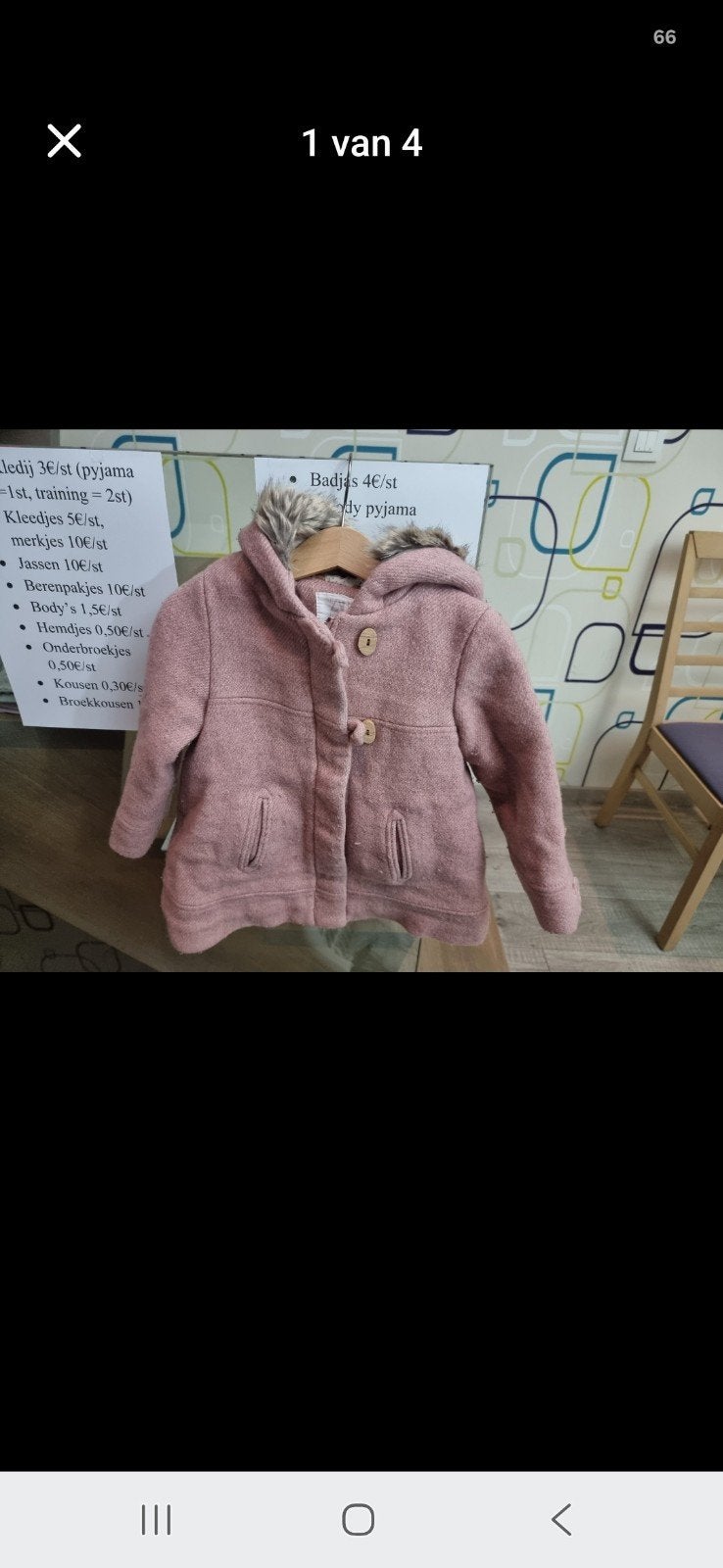 Mooie jas merk Zara maat 104, Kinderen en Baby's, Ophalen of Verzenden, Jas