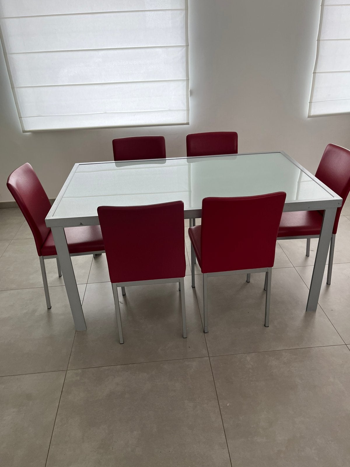 Tafel met 6 stoelen, Huis en Inrichting, Complete eetkamers, Ophalen, Gebruikt, Modern, 4 tot 6 stoelen