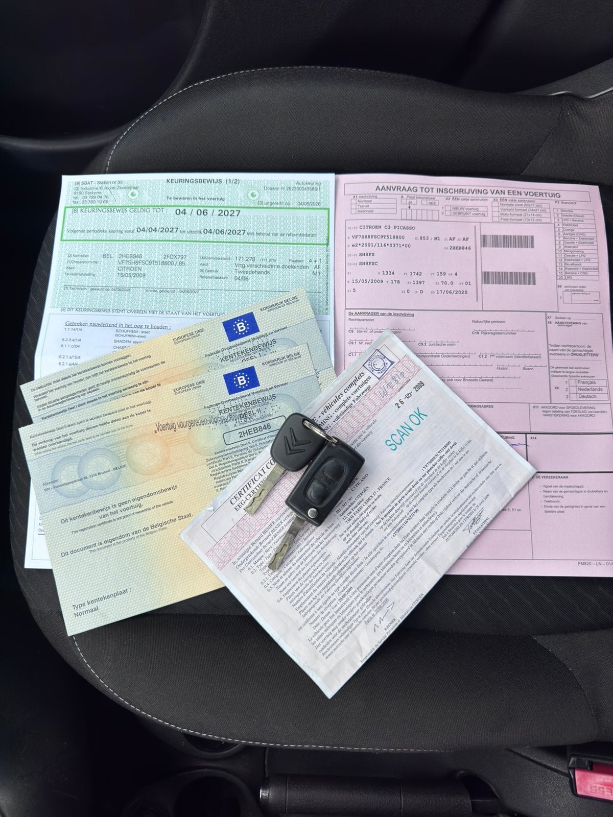Cietroen C3 Picasso 1.4 VRTI met keuring voor verkoop 2350 E, Auto's, Citroën, Euro 5, Zwart, 4 cilinders, Electronic Stability Program (ESP)
