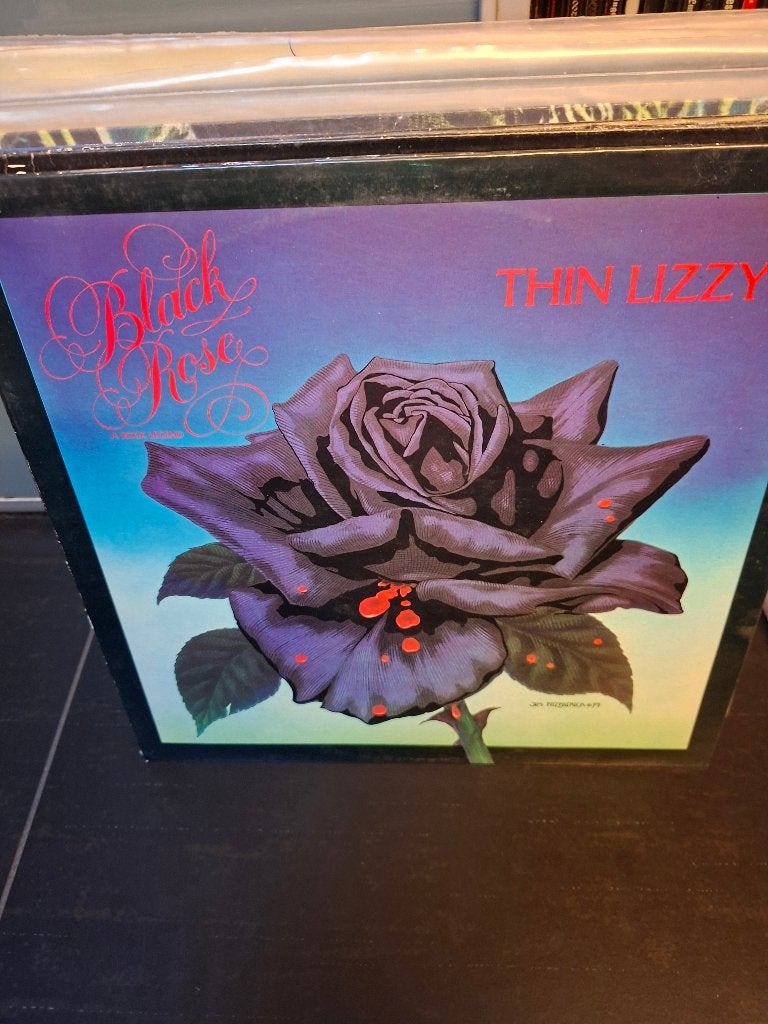 lp - thin lizzy - black rose - bak 5, Enlèvement ou Envoi, Utilisé, Hard rock, Pochette photo