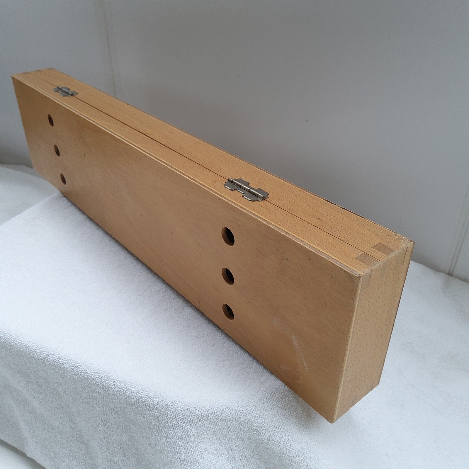 Houten box voor transporteren van penselen., Hobby en Vrije tijd, Ophalen of Verzenden, Gebruikt
