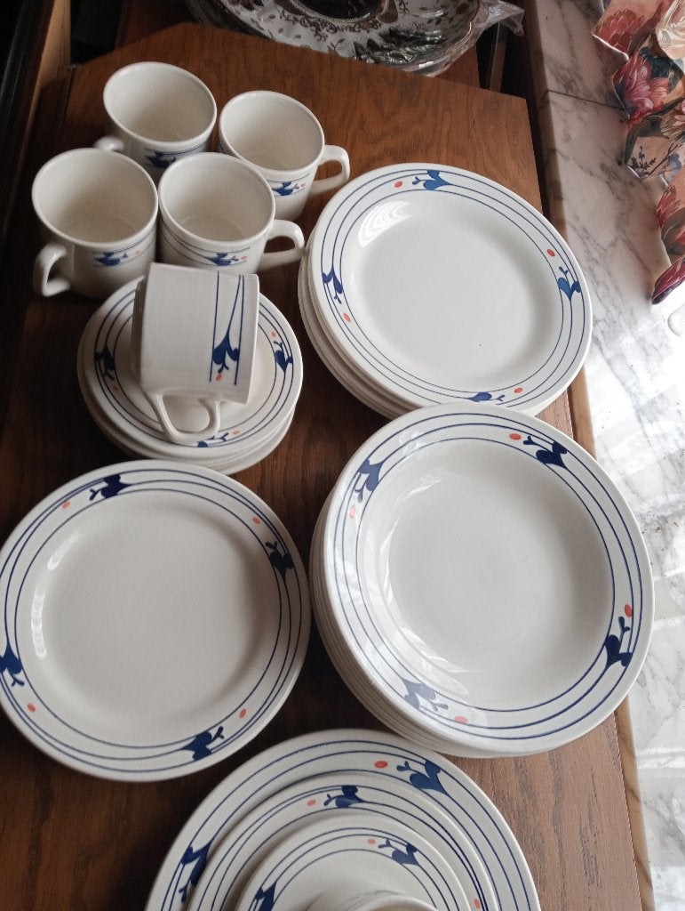 Vintage eetservies 30 stuks Oxford, Antiek en Kunst, Ophalen