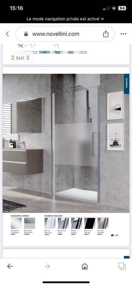 Porte de douche, Bricolage & Construction, Enlèvement, Neuf, Verre, Douche