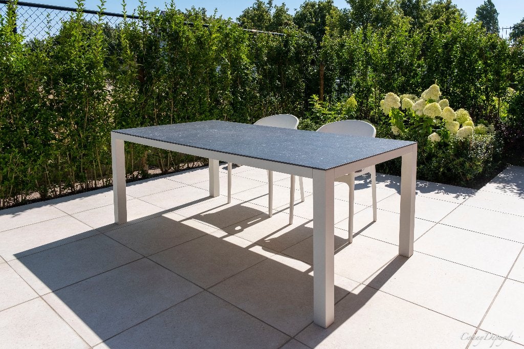 tuintafel, Jardin & Terrasse, Tables de jardin, Enlèvement, Comme neuf, Rectangulaire, Aluminium