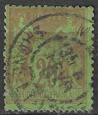 Frankrijk 1884/1890 - Yvert 96 - Type Sage - 20 c. (ST), Verzenden, Gestempeld