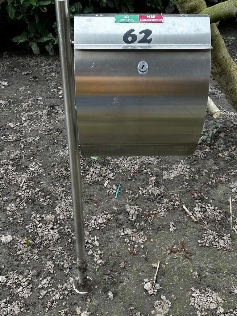 Inox brievenbus, Tuin en Terras, Brievenbussen, Ophalen, Zo goed als nieuw, Inox