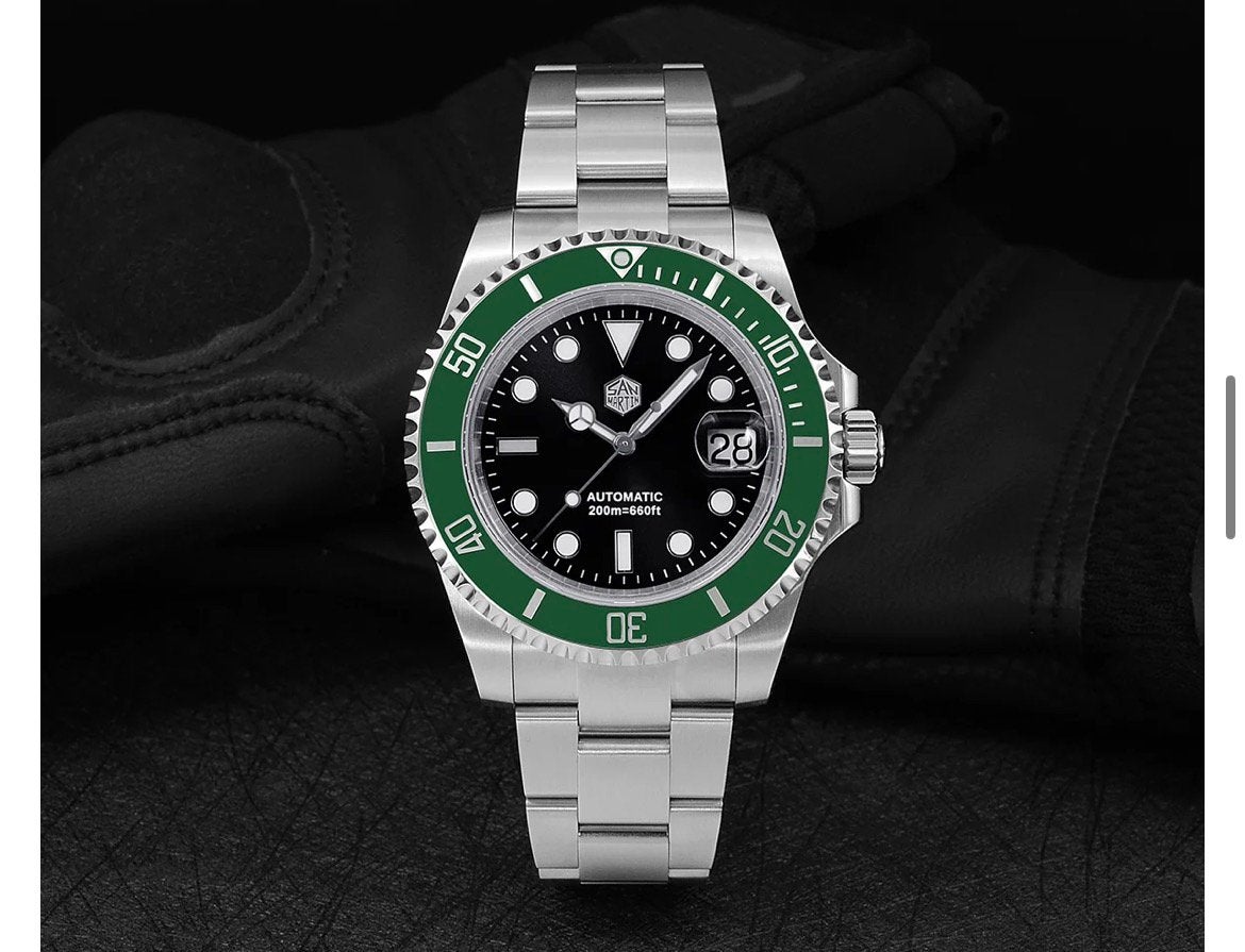 SAN MARTIN mechanical diving watch SN019-G, Bijoux, Sacs & Beauté, Montre-bracelet, Autres marques, Enlèvement, Acier