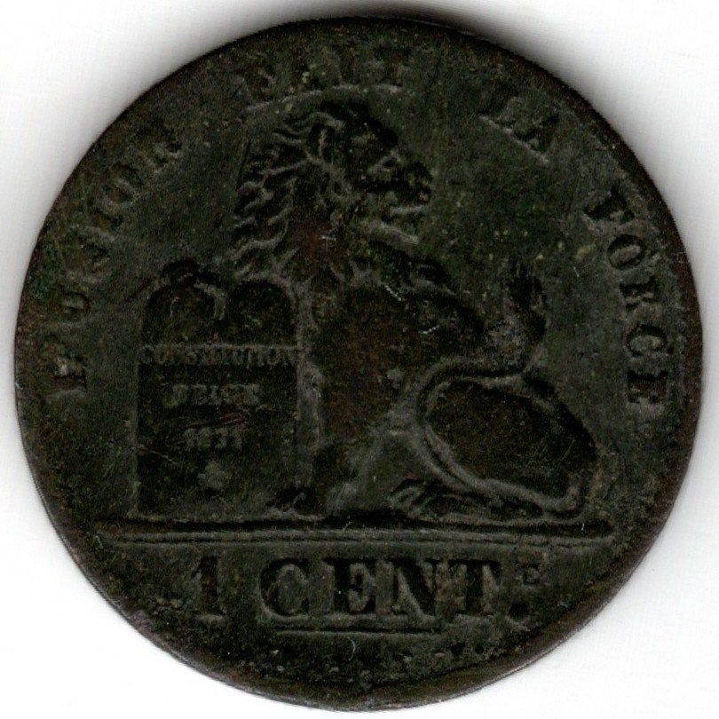België : 1 Cent 1907 Morin 234 Ref 16830, Postzegels en Munten, Ophalen of Verzenden, Brons, Losse munt