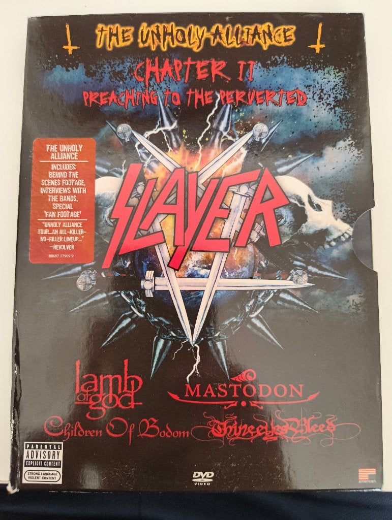 Slayer - The Unholy Alliance Chapter II (Digipak DVD), CD & DVD, Enlèvement ou Envoi, Utilisé, Thrash metal, Digipak