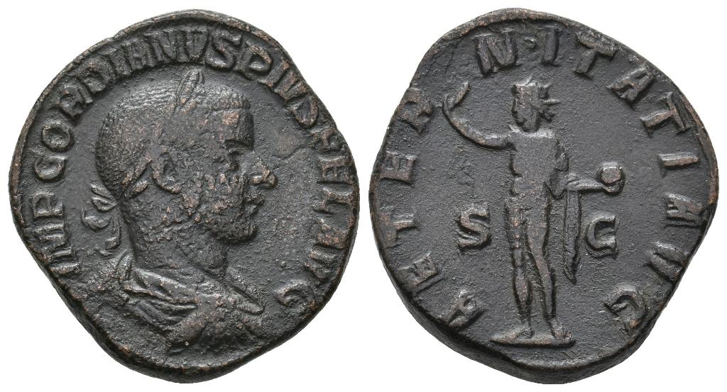 Monnaie romaine, sesterce Gordian III 238-244 AD, Timbres & Monnaies, Envoi, Italie, Monnaie en vrac