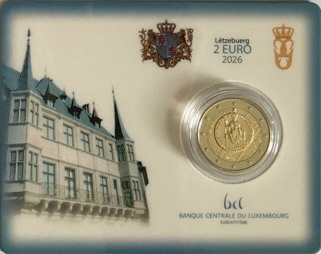 Luxemburg 2026 – Uitreiking Karel de Grote prijs - coincard, Enlèvement ou Envoi, Luxembourg, 2 euros, Série