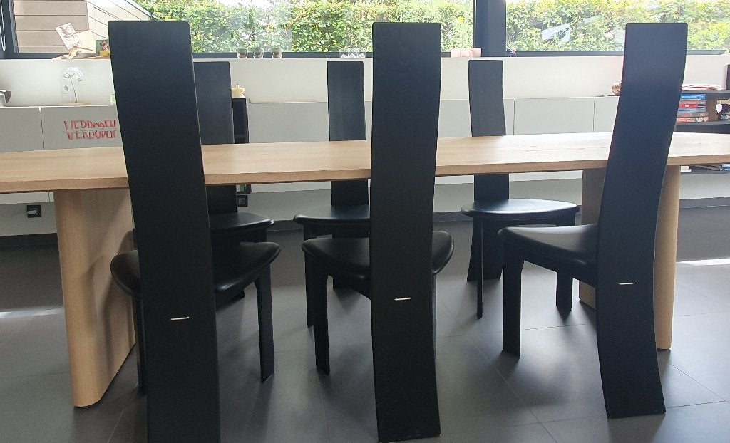 Set van 6 zwarte 'Iris' stoelen – Van Den Berghe - Pauvers, Ophalen