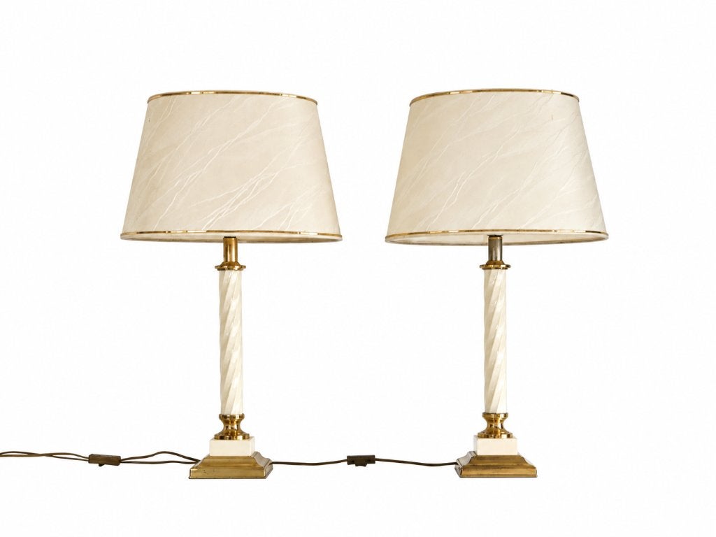 2 vintage Hollywood Regency tafellampen, Ophalen of Verzenden, Zo goed als nieuw, Vintage