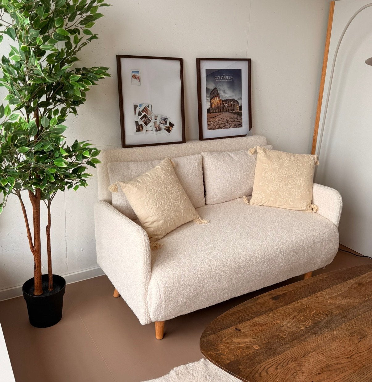 SLAAPBANK creme, Ophalen, Gebruikt, Tweepersoons, 75 tot 100 cm